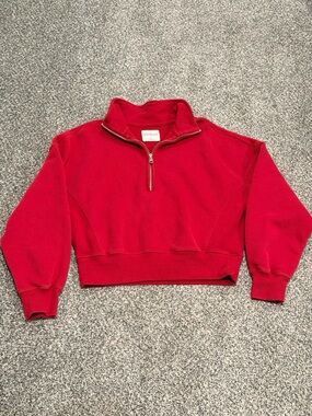 Abercrombie & Fitch Soft A&F Max Essentials Cropped Half-Zip Sweatshirt Size XS